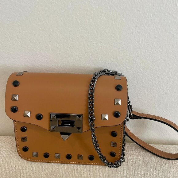 Brown Leather Purse with Studs - Picture 3 of 6